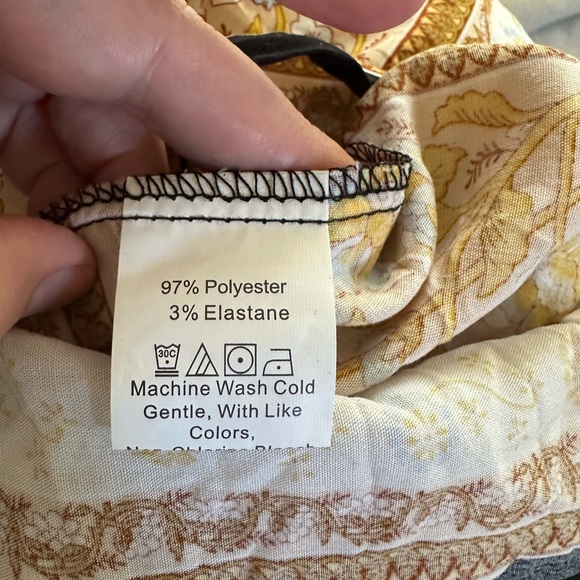 Pretty garden black and yellow boho floral print maxi dress medium - Picture 6 of 7